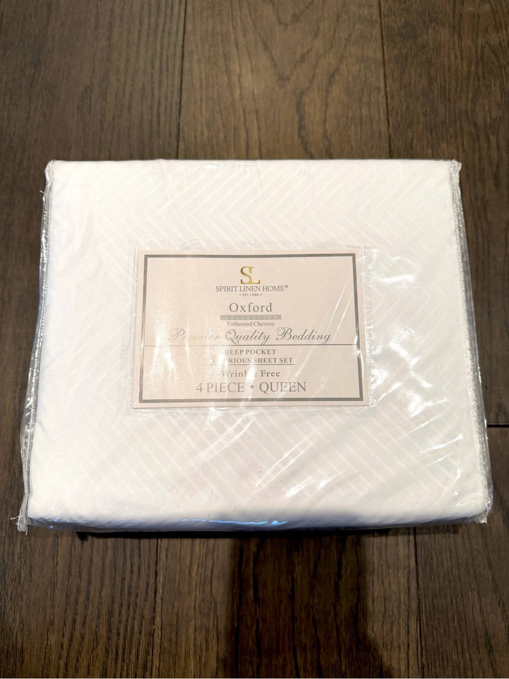 SPIRIT LINEN HOME® - Oxford Collection Embossed Chevron Queen Sheet Set
